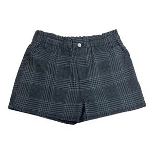 Love, Fire Gray Plaid High Waist Paperbag Shorts Kids XL